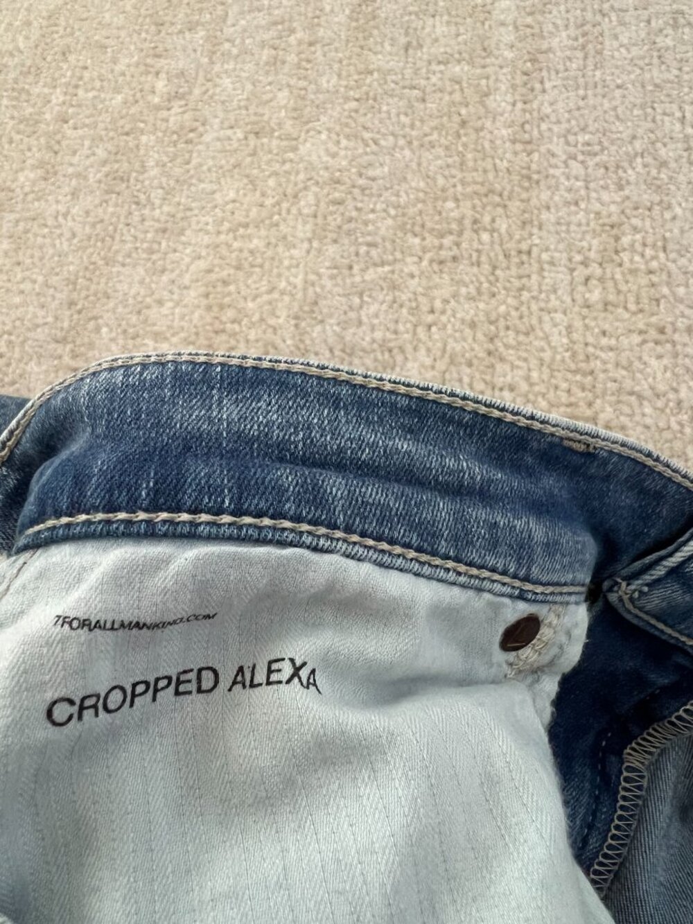 7 For All Mankind Cropped Alexa Blue Jeans 28 - Picture 10 of 12